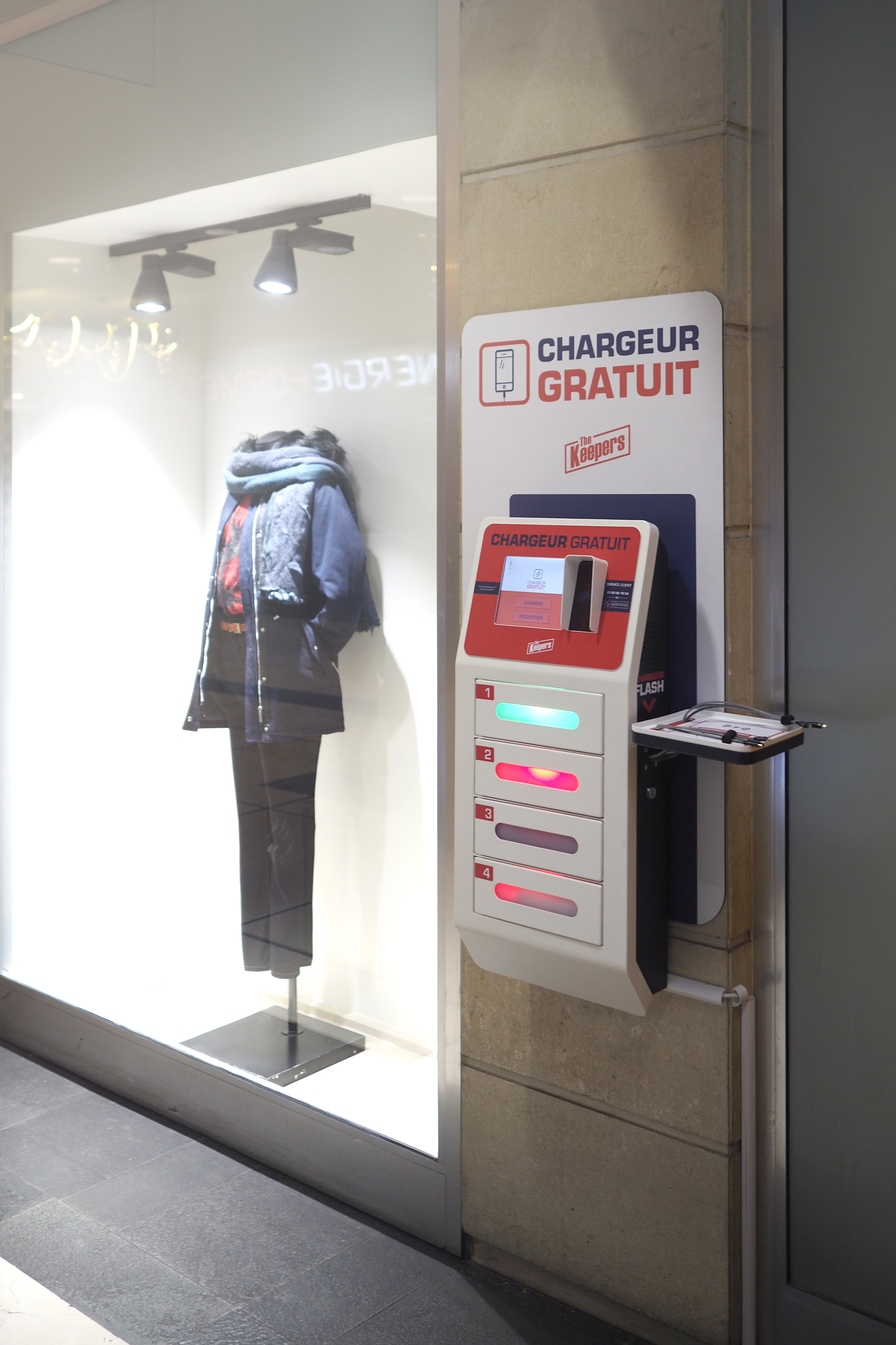 Phone charging locker terminal for shops in train stations     