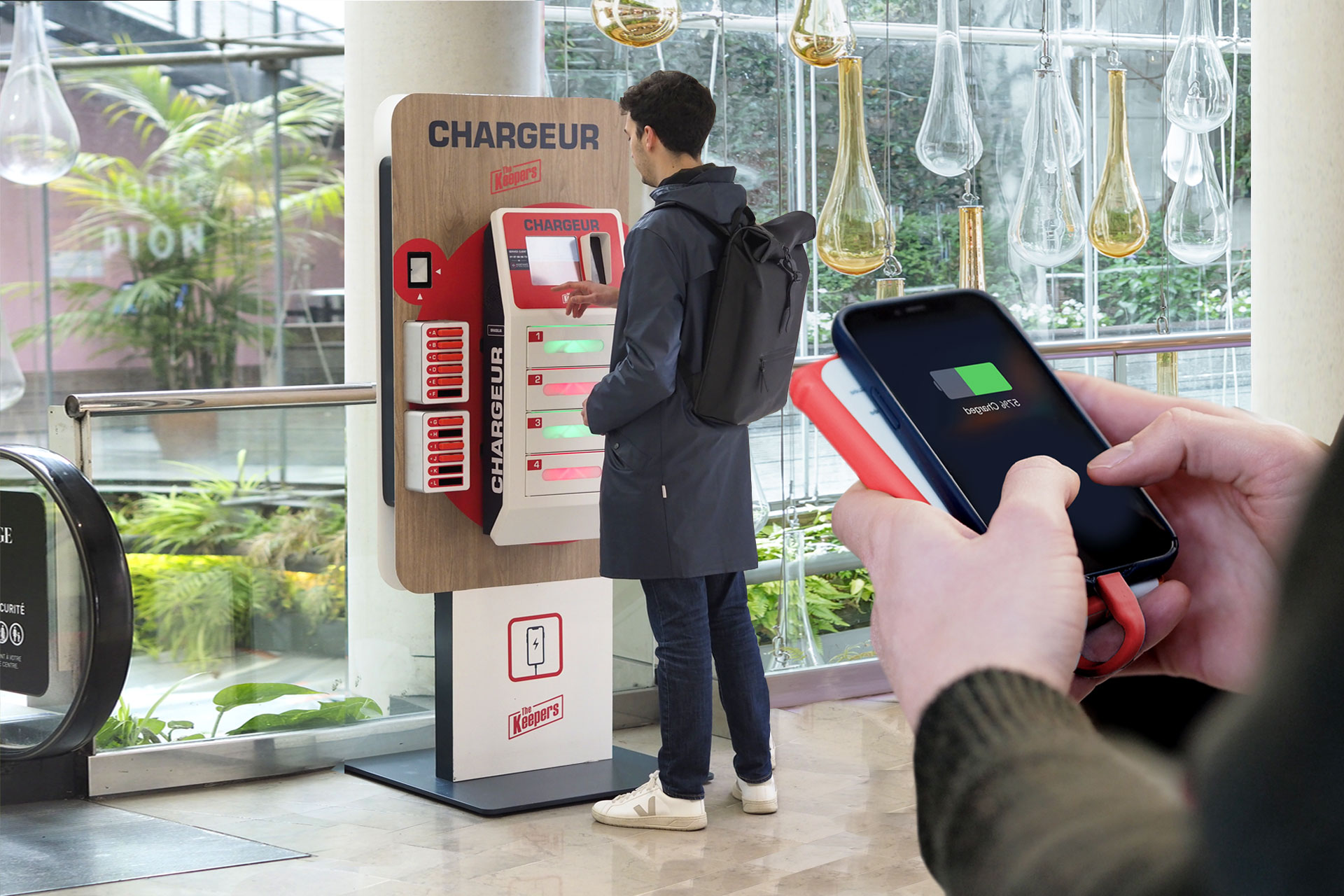 Self-service portable battery borrowing station